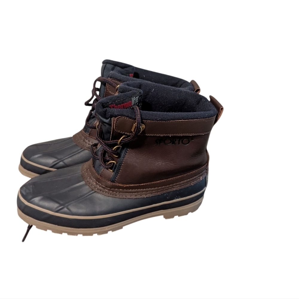 Vintage Sporto,Men's Black and Brown Duck Boot